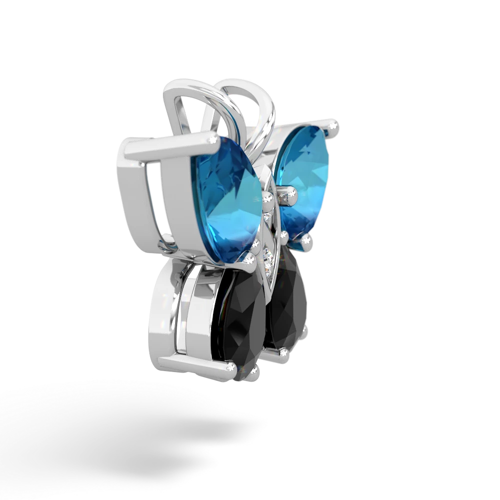 London Topaz Butterfly 14K White Gold pendant P2215