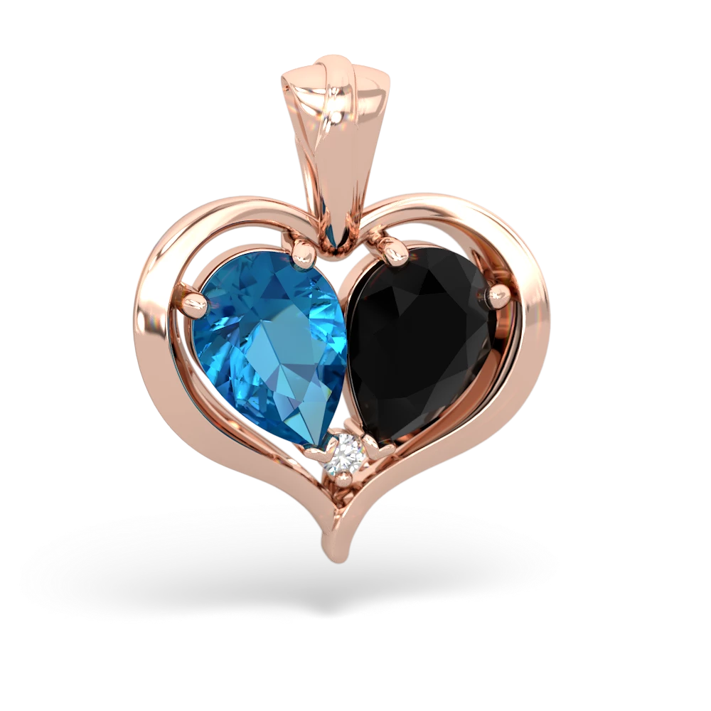 London Topaz Two Become One 14K Rose Gold pendant P5330