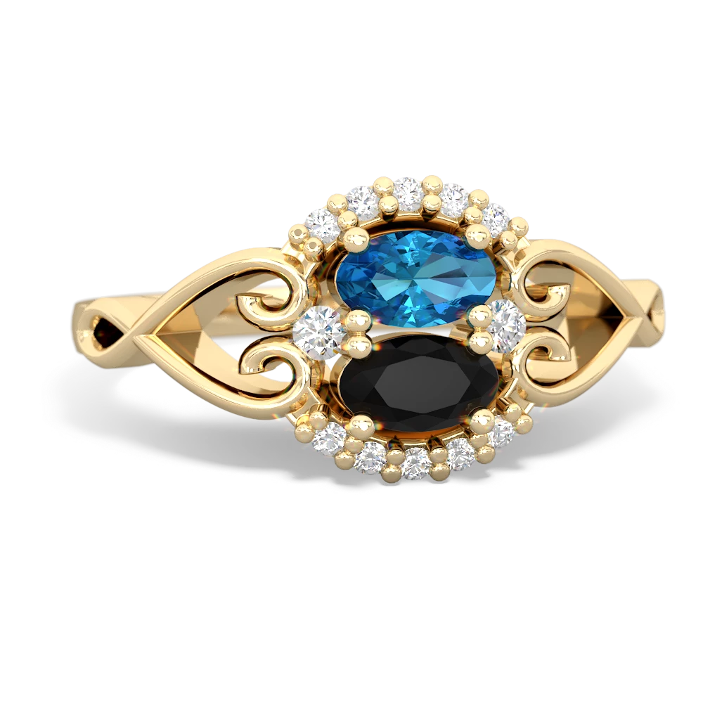 London Topaz Love Nest 14K Yellow Gold ring R5860