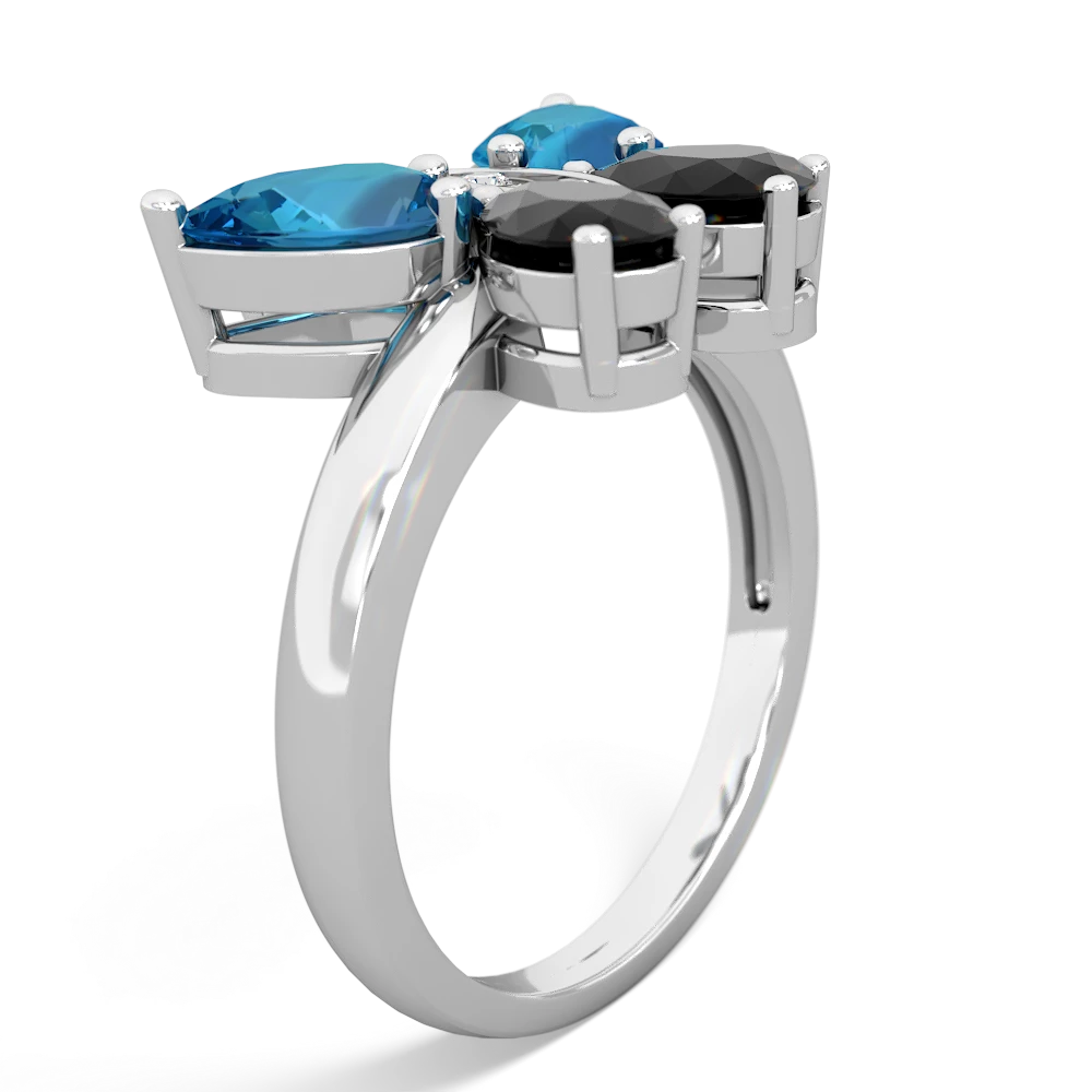 London Topaz Butterfly 14K White Gold ring R2215