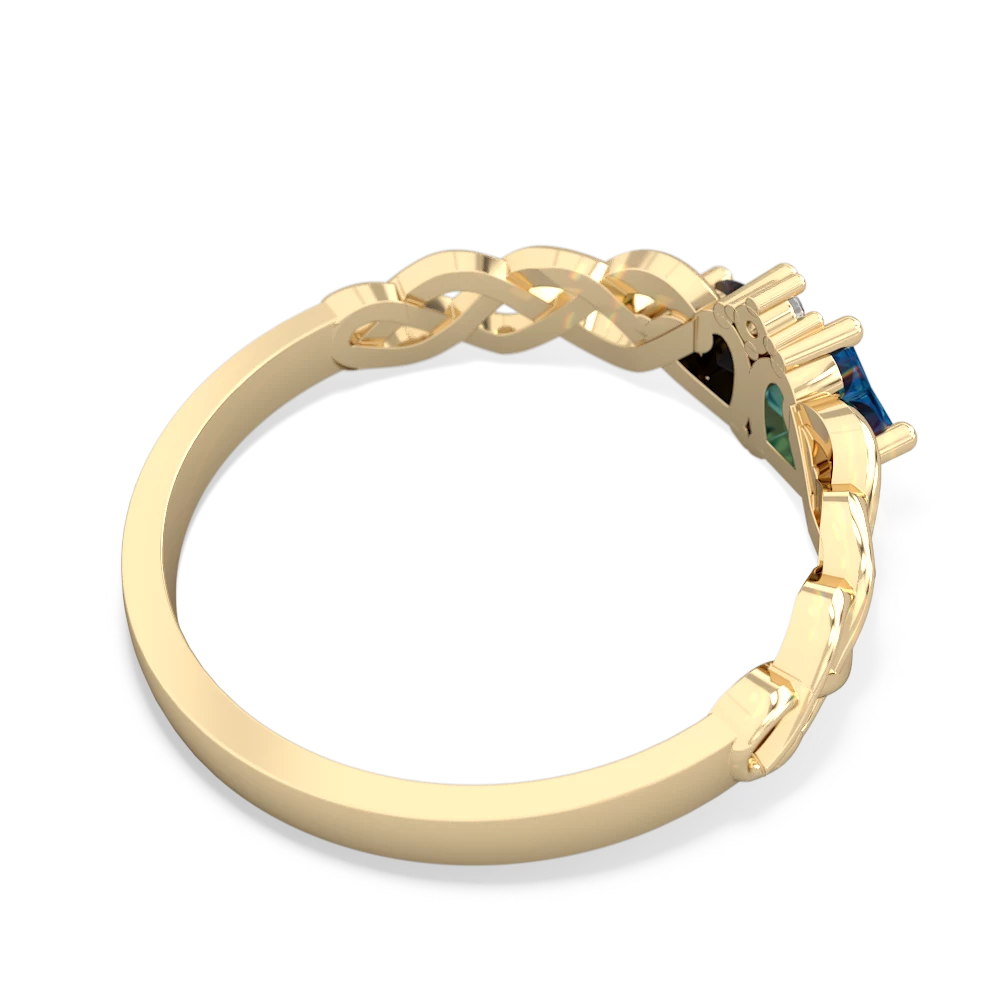 London Topaz Heart To Heart Braid 14K Yellow Gold ring R5870