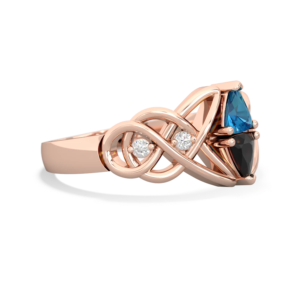 London Topaz Keepsake Celtic Knot 14K Rose Gold ring R5300