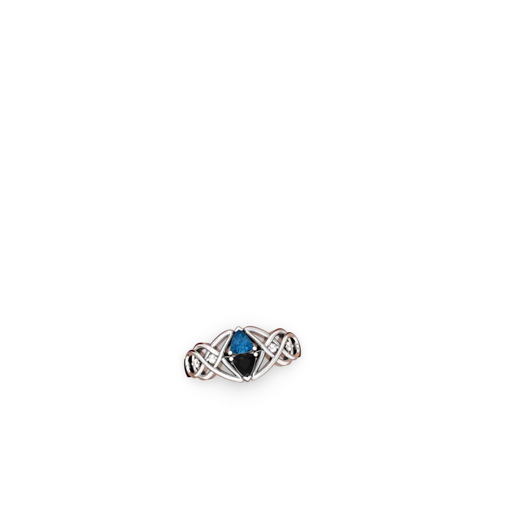 London Topaz Keepsake Celtic Knot 14K White Gold ring R5300