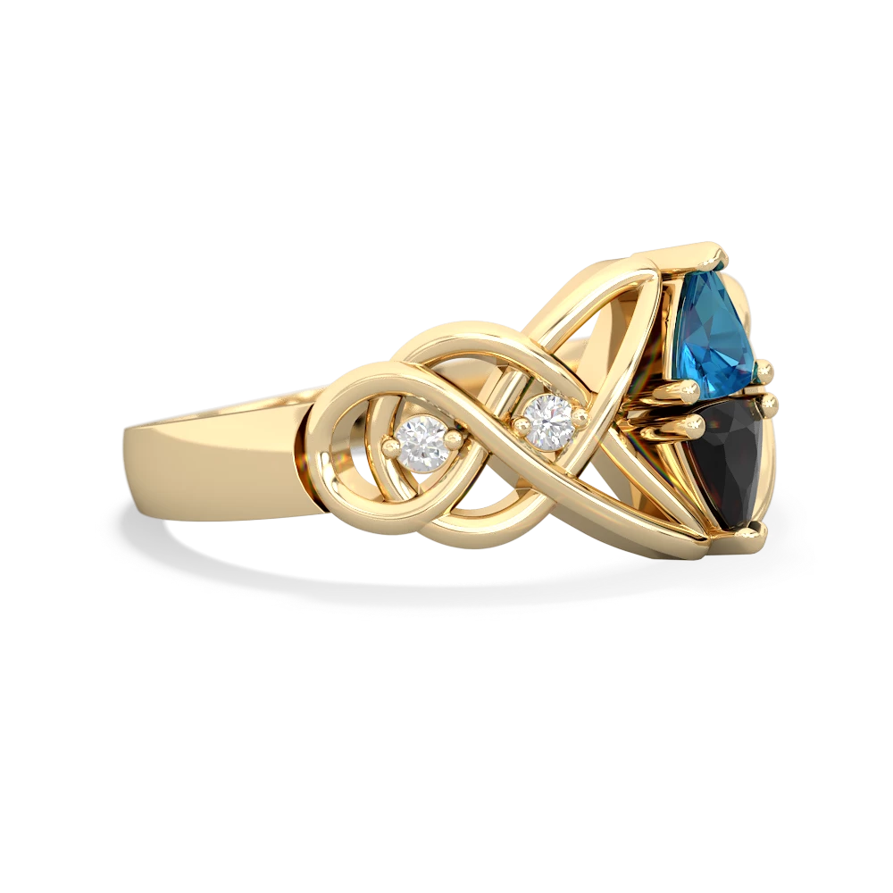 London Topaz Keepsake Celtic Knot 14K Yellow Gold ring R5300