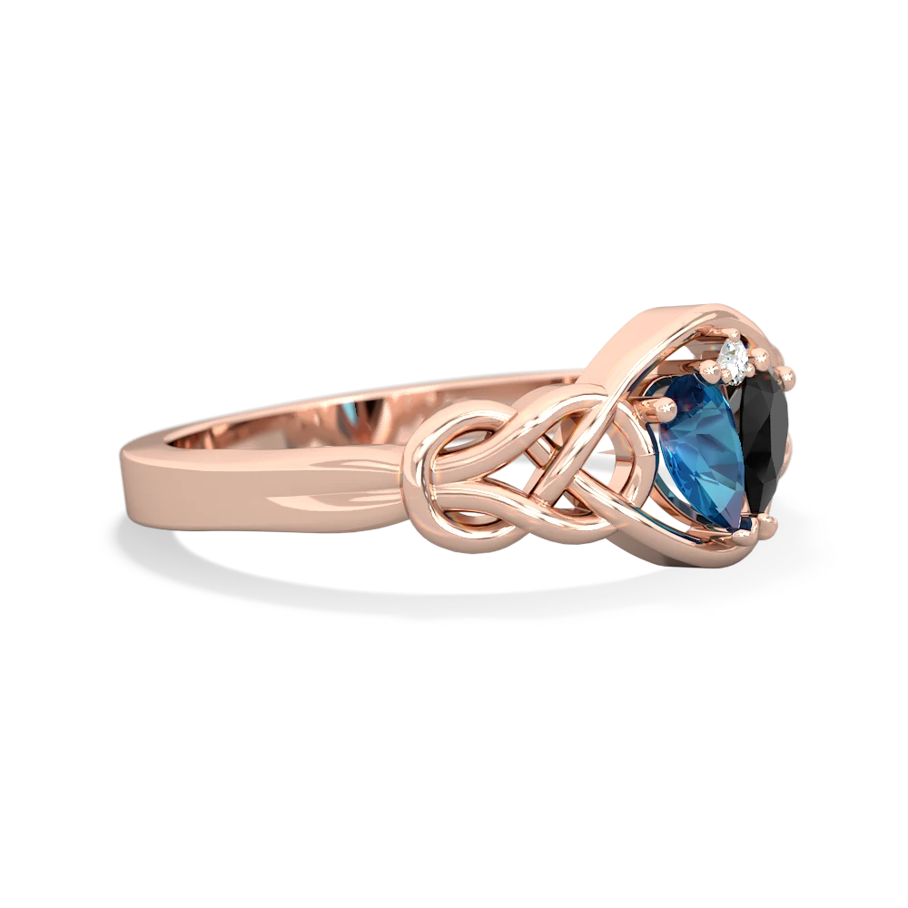 London Topaz Celtic Love Knot 14K Rose Gold ring R5420