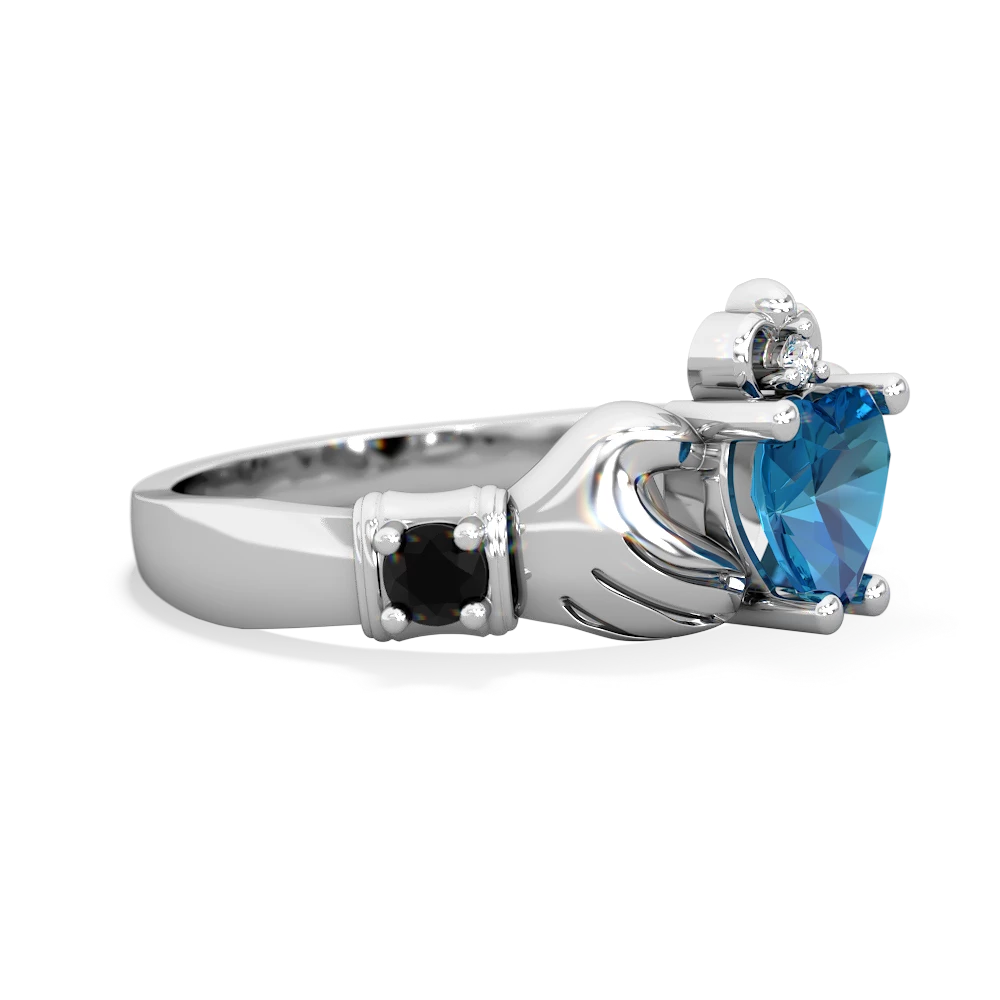 London Topaz Claddagh Keepsake 14K White Gold ring R5245