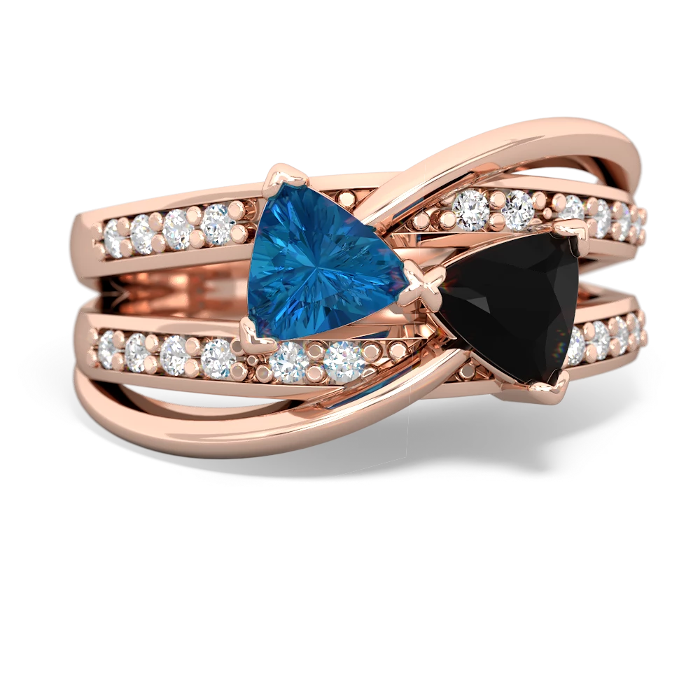 London Topaz Bowtie 14K Rose Gold ring R2360