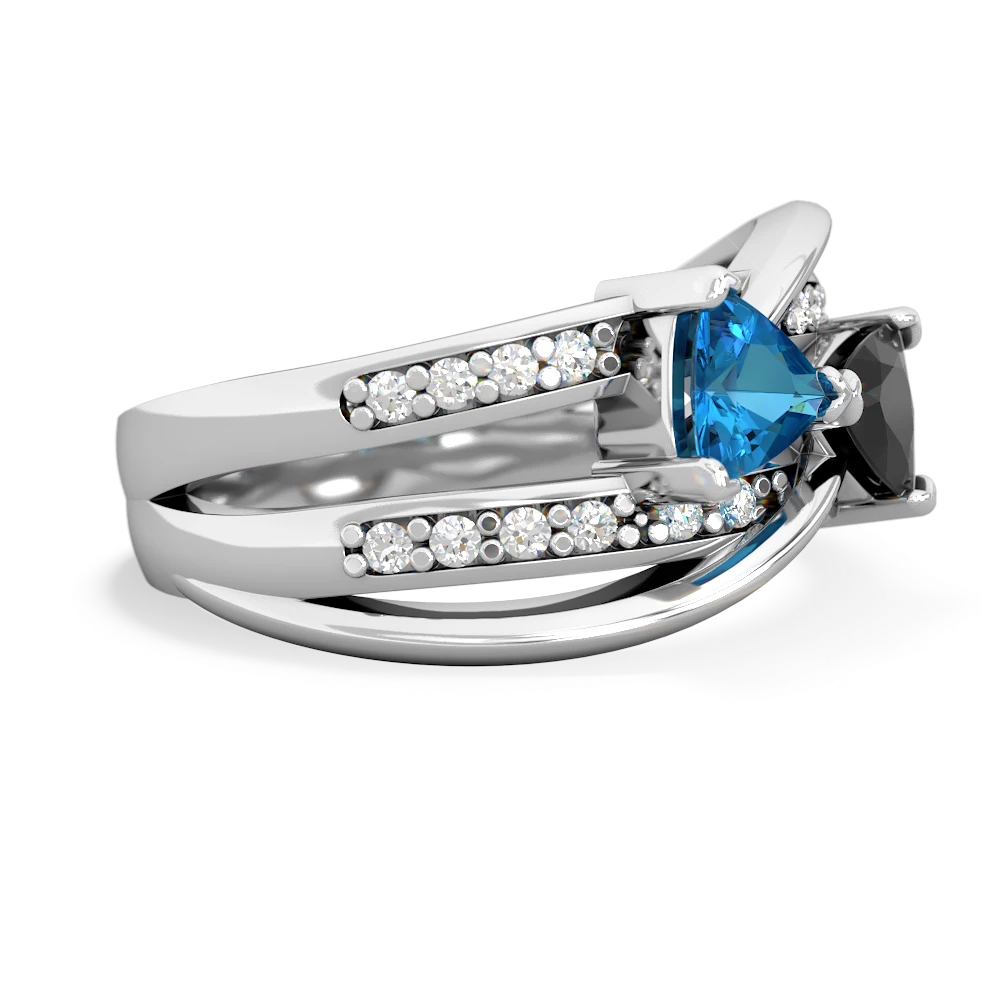 London Topaz Bowtie 14K White Gold ring R2360