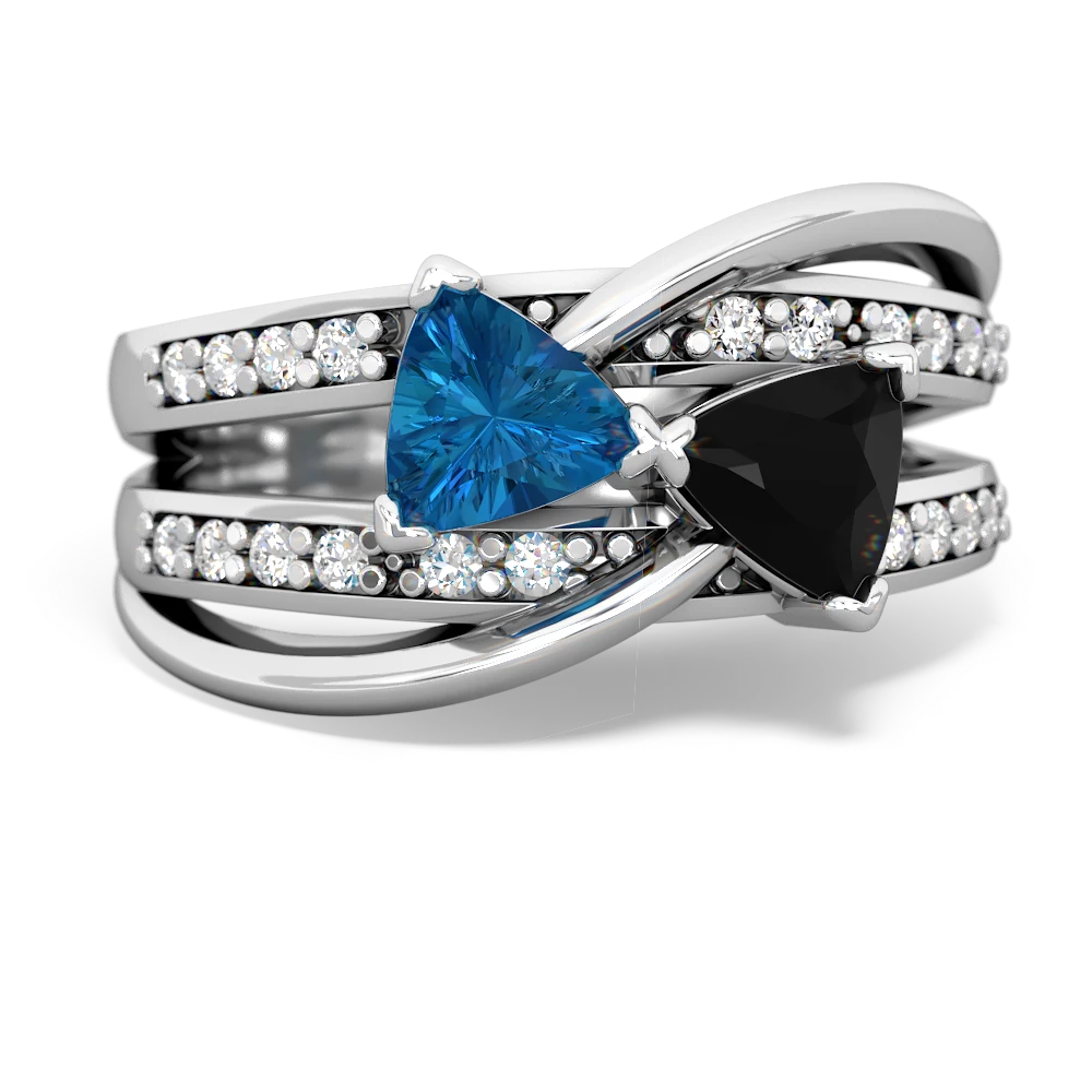 London Topaz Bowtie 14K White Gold ring R2360