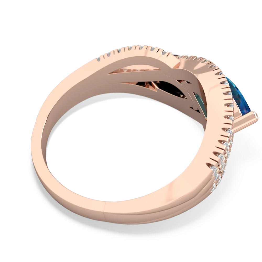 London Topaz Diamond Rivers 14K Rose Gold ring R3070