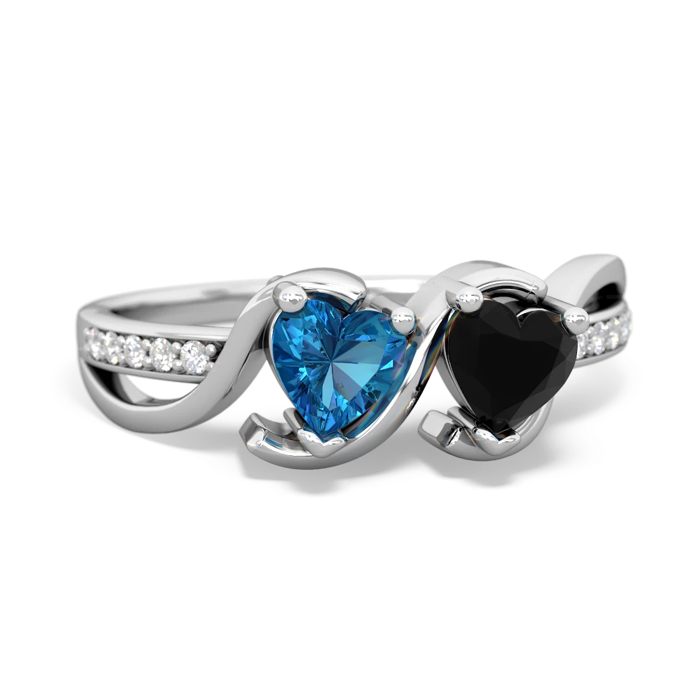 London Topaz Side By Side 14K White Gold ring R3090