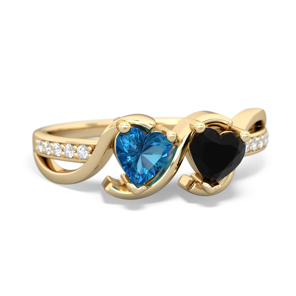 London Topaz Side By Side 14K Yellow Gold ring R3090