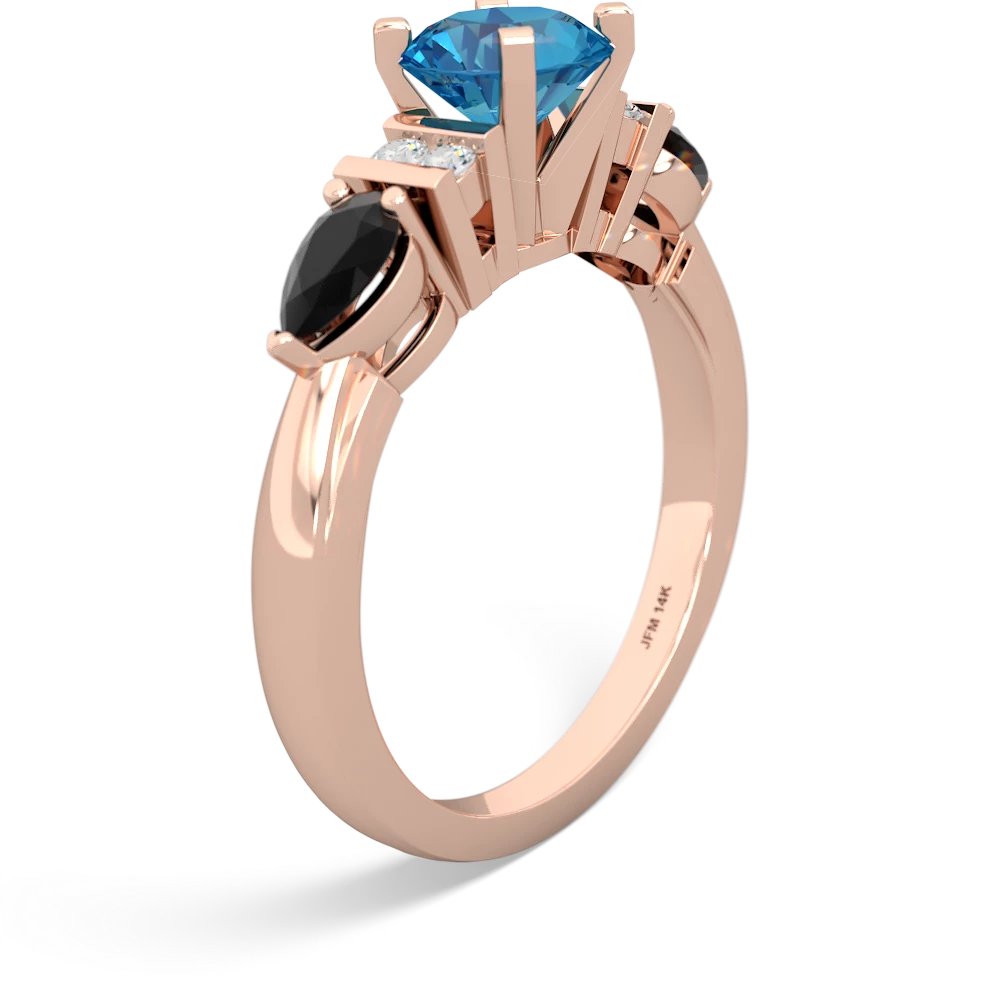 London Topaz 6Mm Round Eternal Embrace Engagement 14K Rose Gold ring R2005