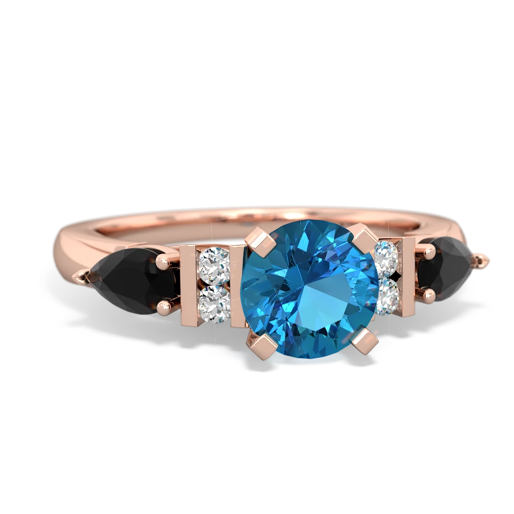 London Topaz 6Mm Round Eternal Embrace Engagement 14K Rose Gold ring R2005