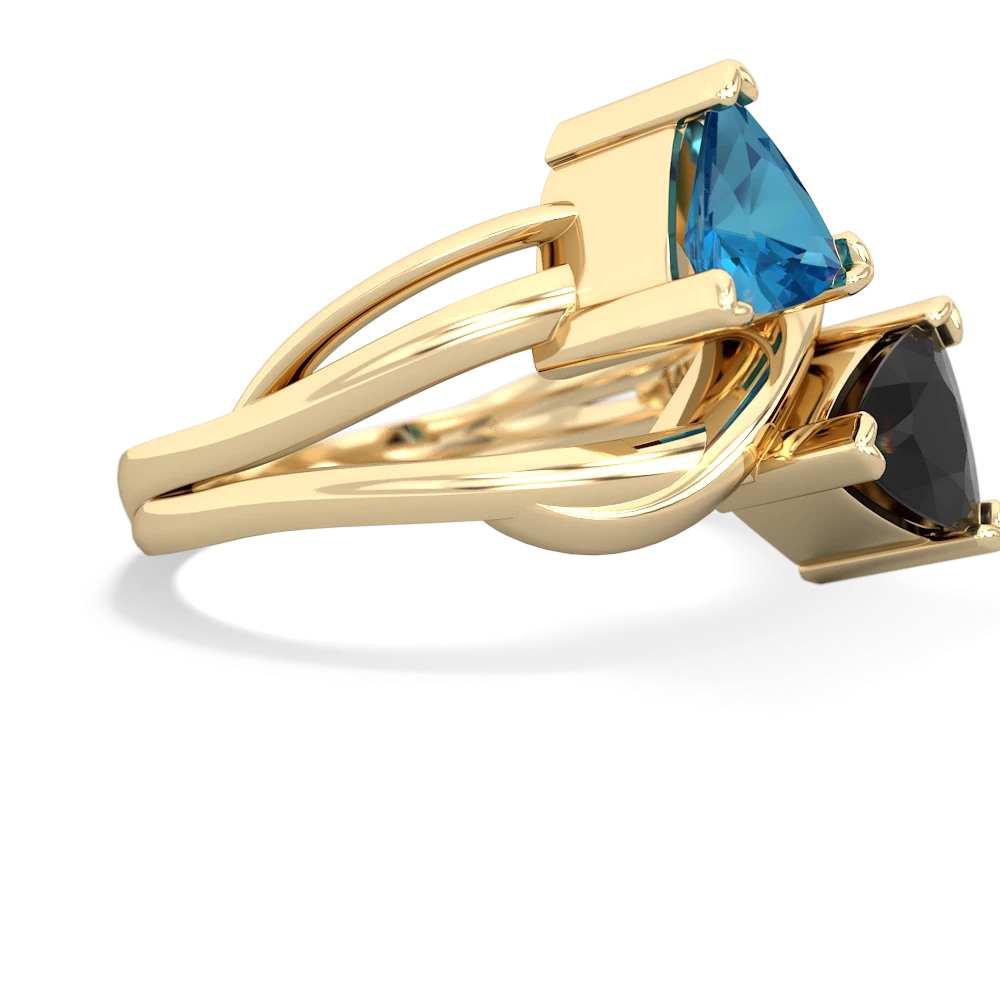 London Topaz Split Band Swirl 14K Yellow Gold ring R2341