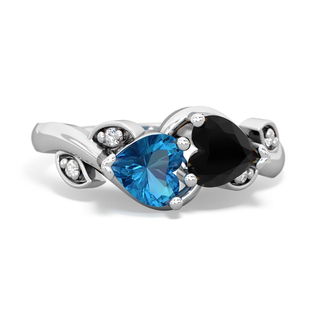 London Topaz Floral Elegance 14K White Gold ring R5790