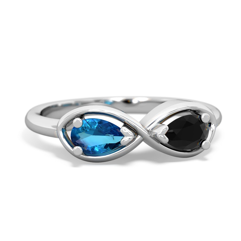 London Topaz Infinity 14K White Gold ring R5050