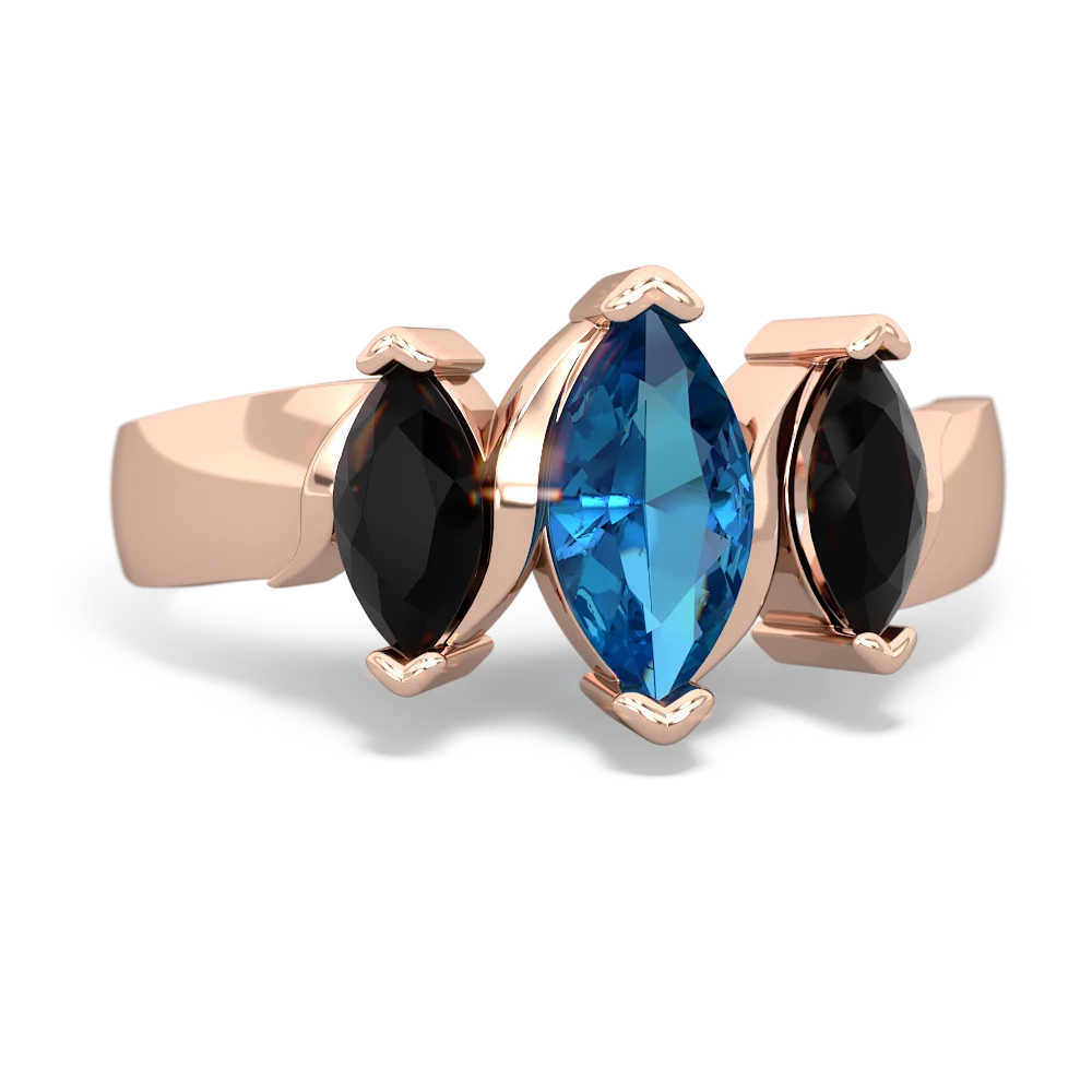 London Topaz Three Peeks 14K Rose Gold ring R2433