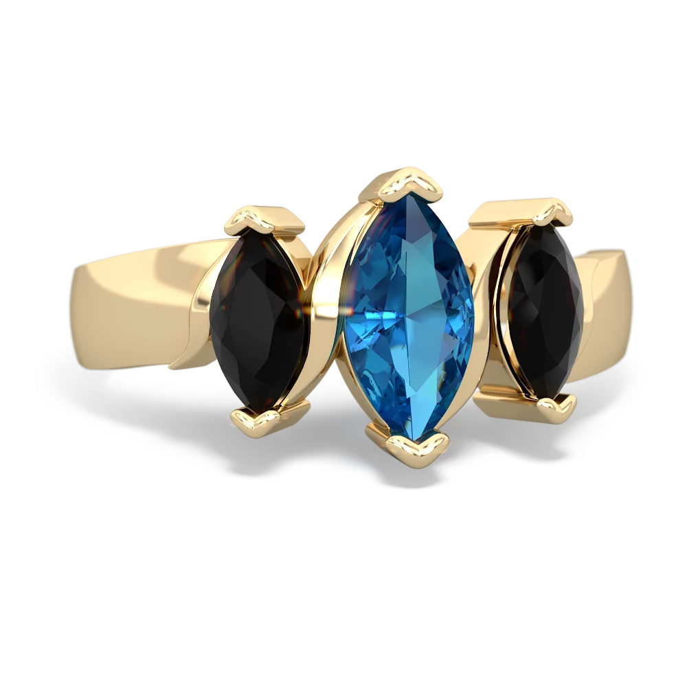 London Topaz Three Peeks 14K Yellow Gold ring R2433