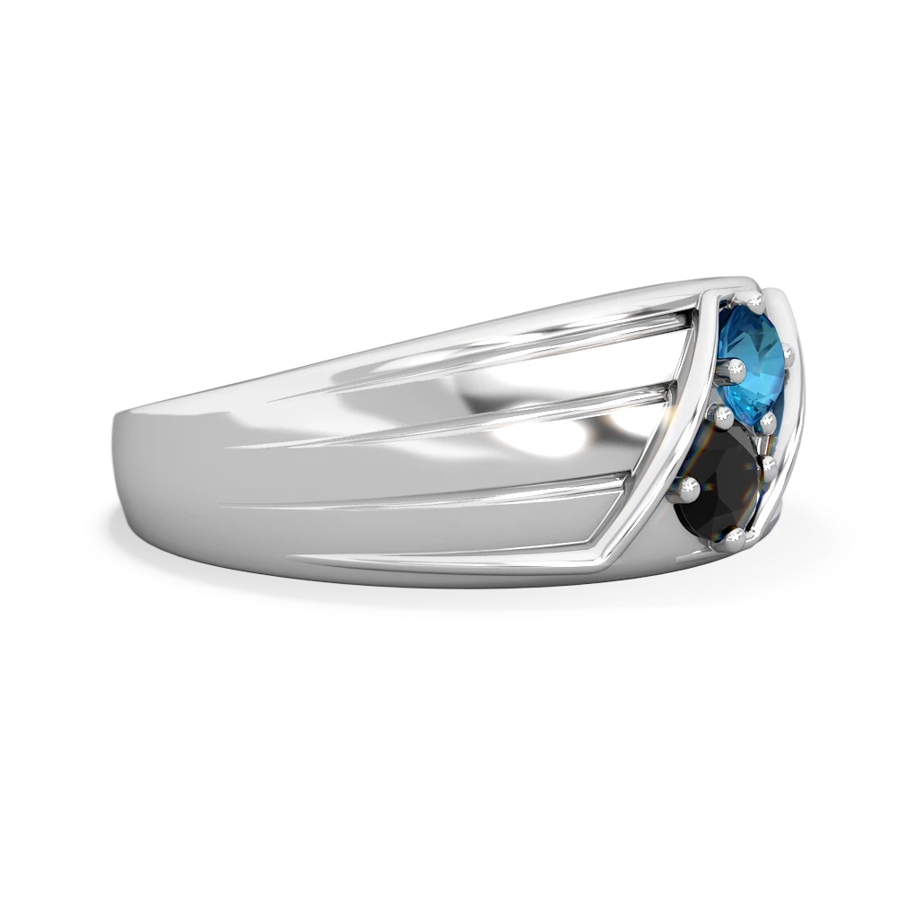 London Topaz Men's Streamline 14K White Gold ring R0460