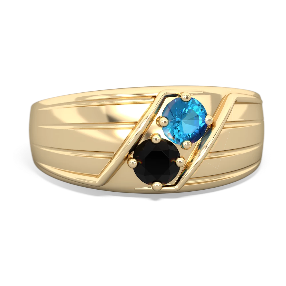 London Topaz Men's Streamline 14K Yellow Gold ring R0460