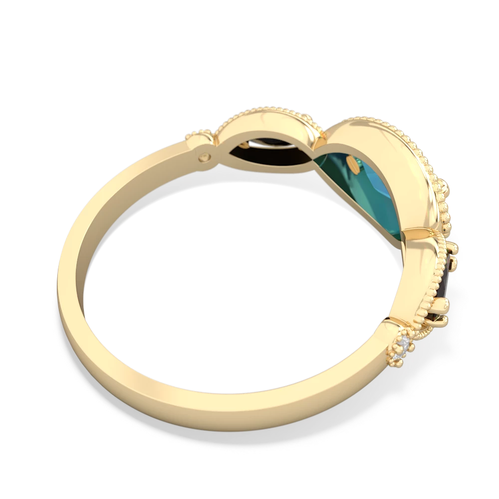 London Topaz Milgrain Marquise 14K Yellow Gold ring R5700