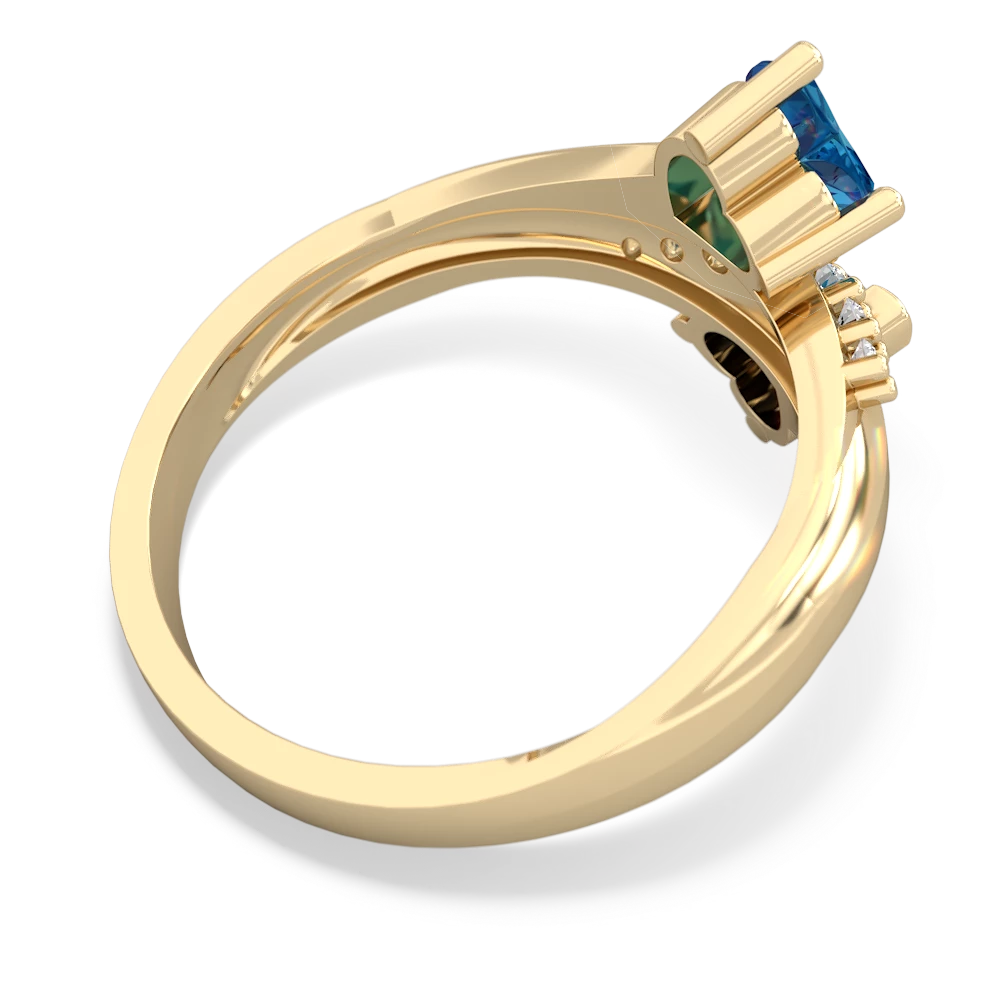 London Topaz Heart To Heart 14K Yellow Gold ring R2064