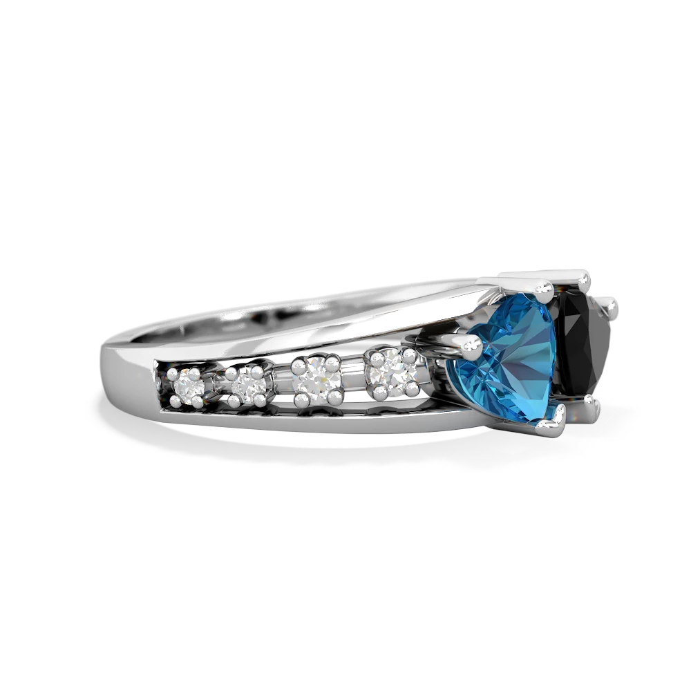 London Topaz Heart To Heart 14K White Gold ring R3342