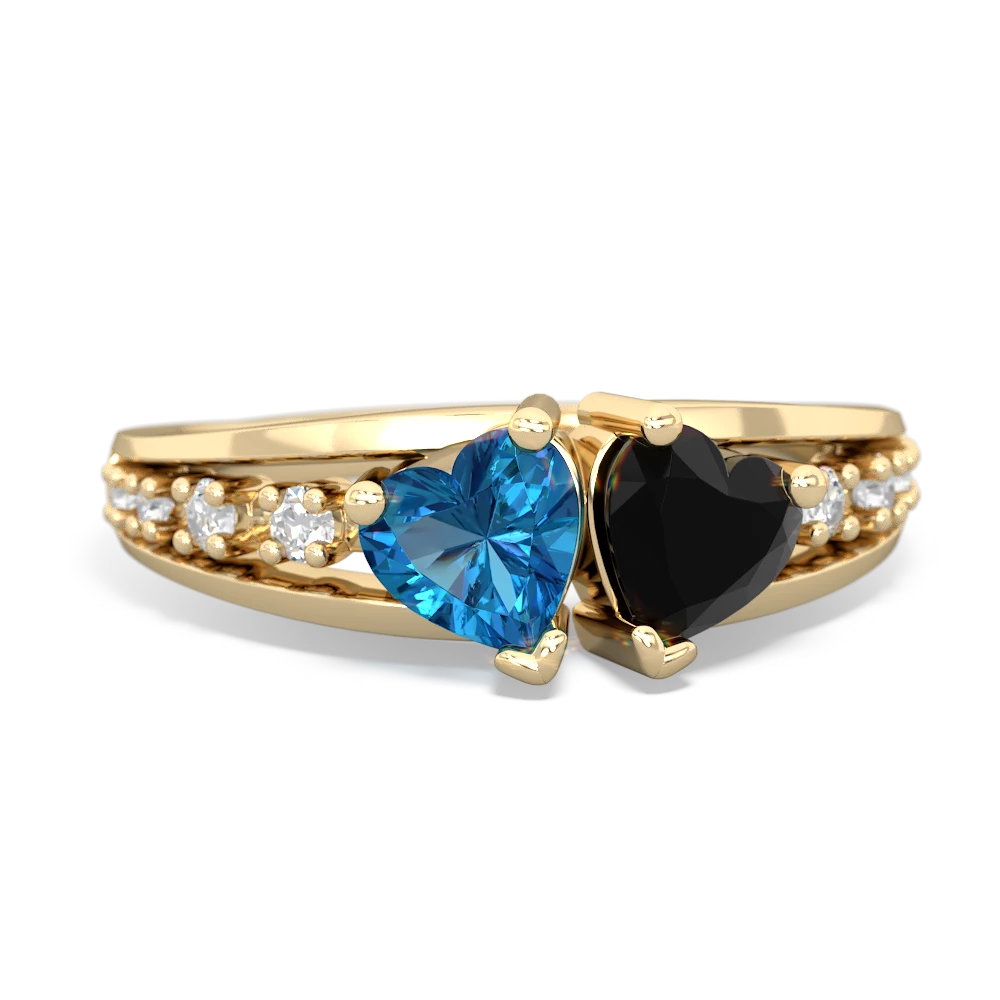 London Topaz Heart To Heart 14K Yellow Gold ring R3342