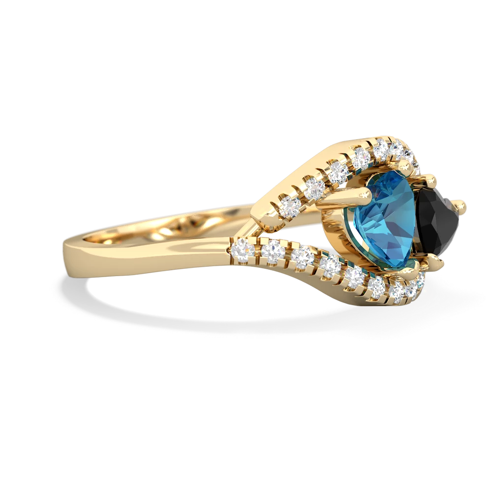 London Topaz Mother And Child 14K Yellow Gold ring R3010