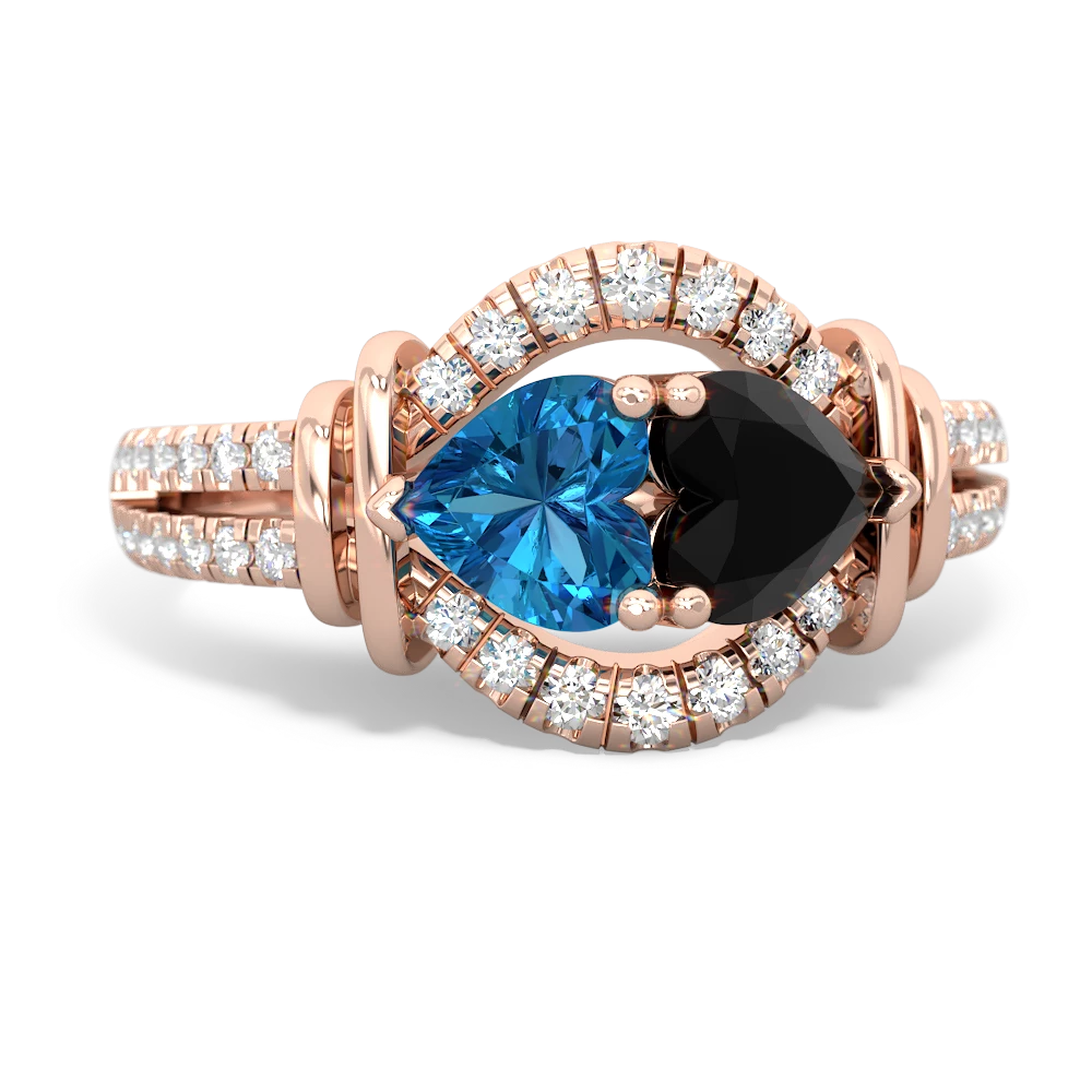 London Topaz Art-Deco Keepsake 14K Rose Gold ring R5630
