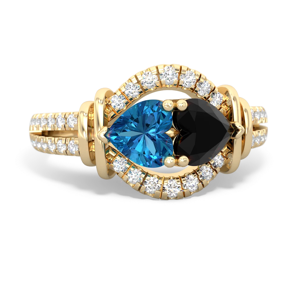 London Topaz Art-Deco Keepsake 14K Yellow Gold ring R5630