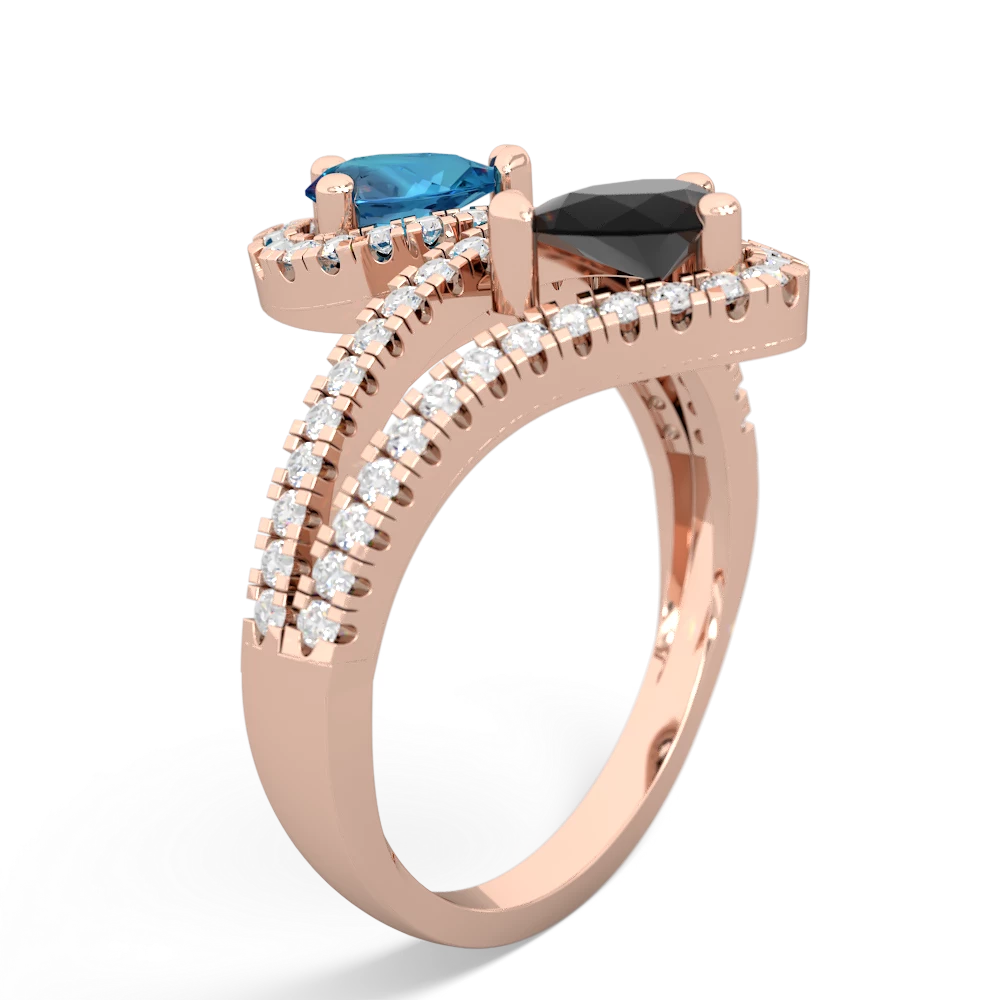 London Topaz Diamond Dazzler 14K Rose Gold ring R3000