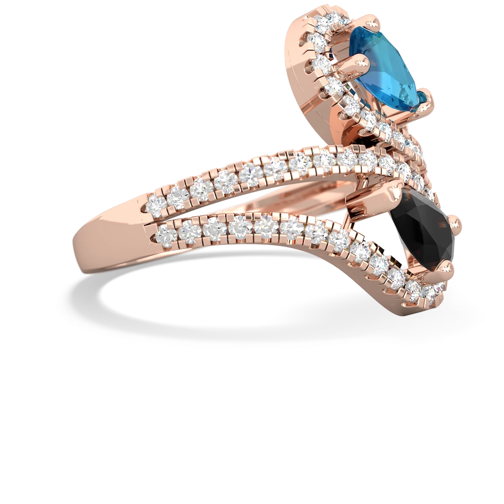 London Topaz Diamond Dazzler 14K Rose Gold ring R3000