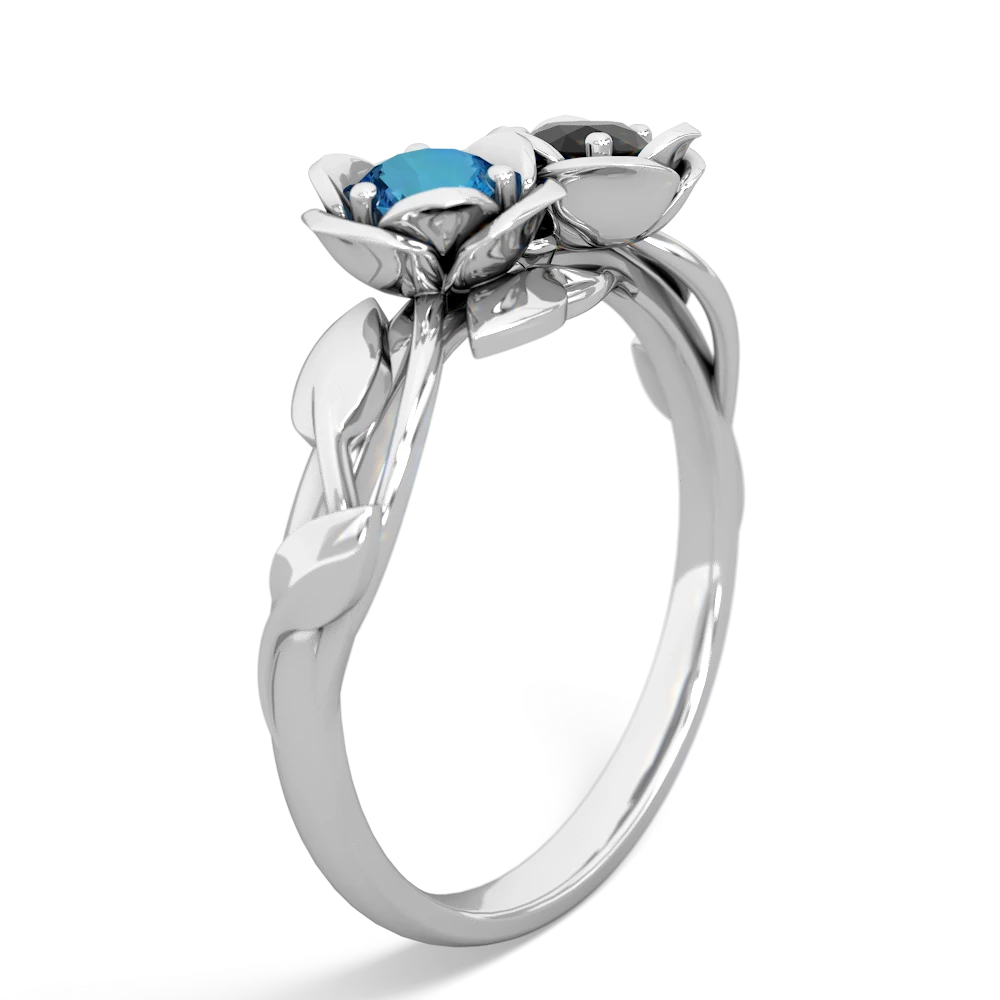 London Topaz Rose Garden 14K White Gold ring R5510