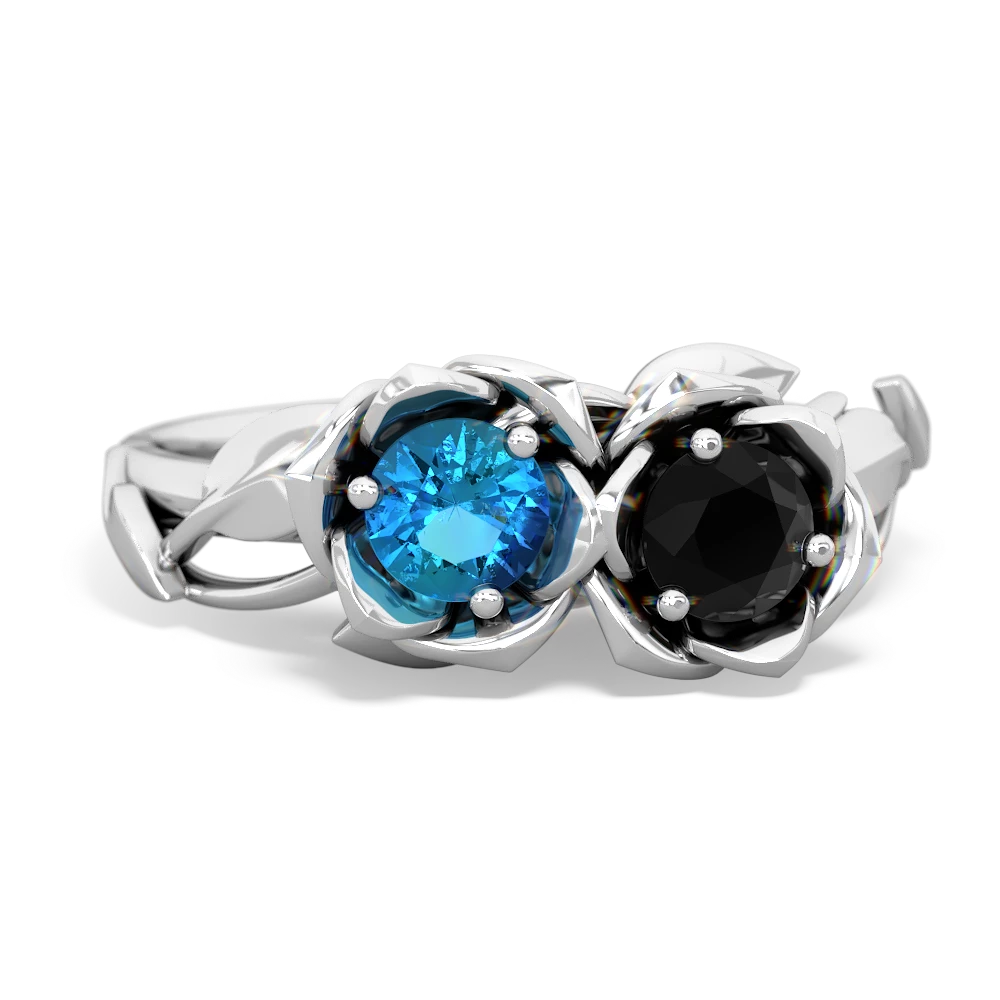 London Topaz Rose Garden 14K White Gold ring R5510