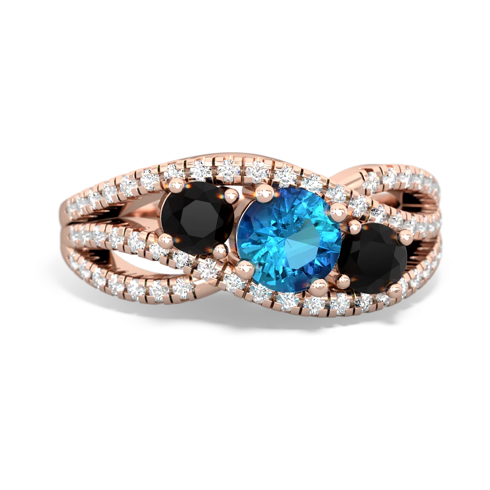 London Topaz Three Stone Aurora 14K Rose Gold ring R3080