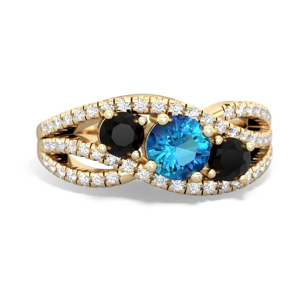 London Topaz Three Stone Aurora 14K Yellow Gold ring R3080