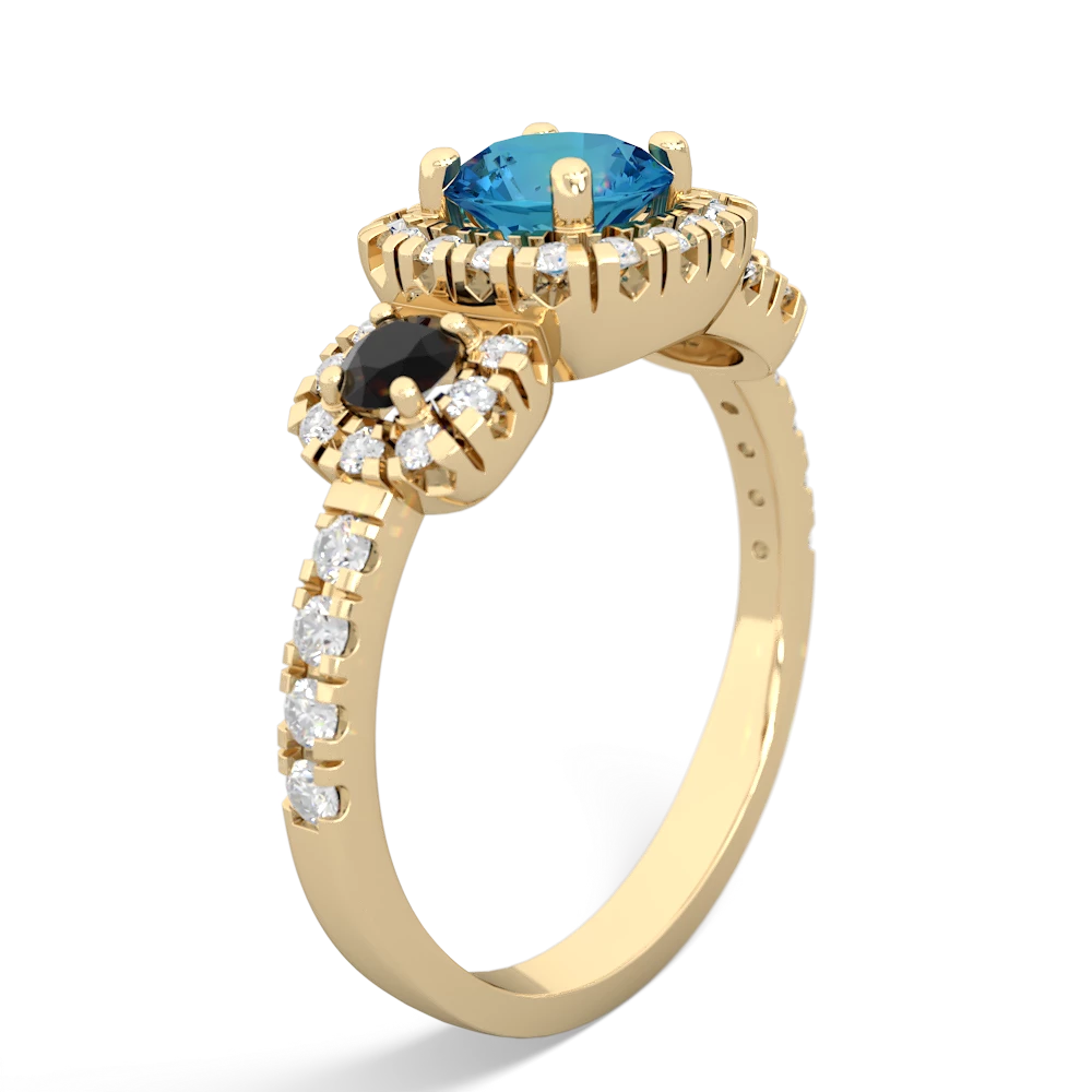 London Topaz Regal Halo 14K Yellow Gold ring R5350