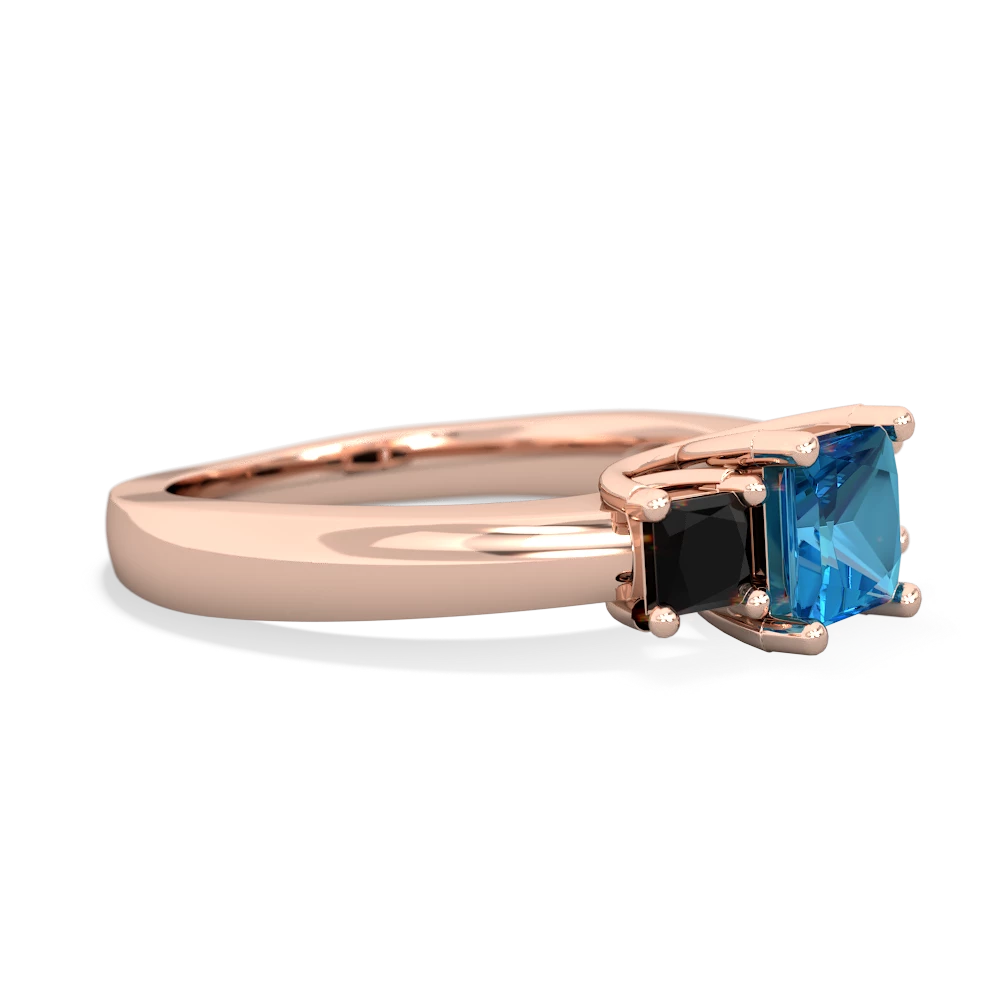 London Topaz Three Stone Trellis 14K Rose Gold ring R4015