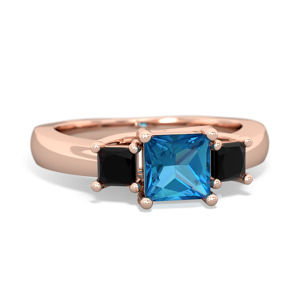 London Topaz Three Stone Trellis 14K Rose Gold ring R4015