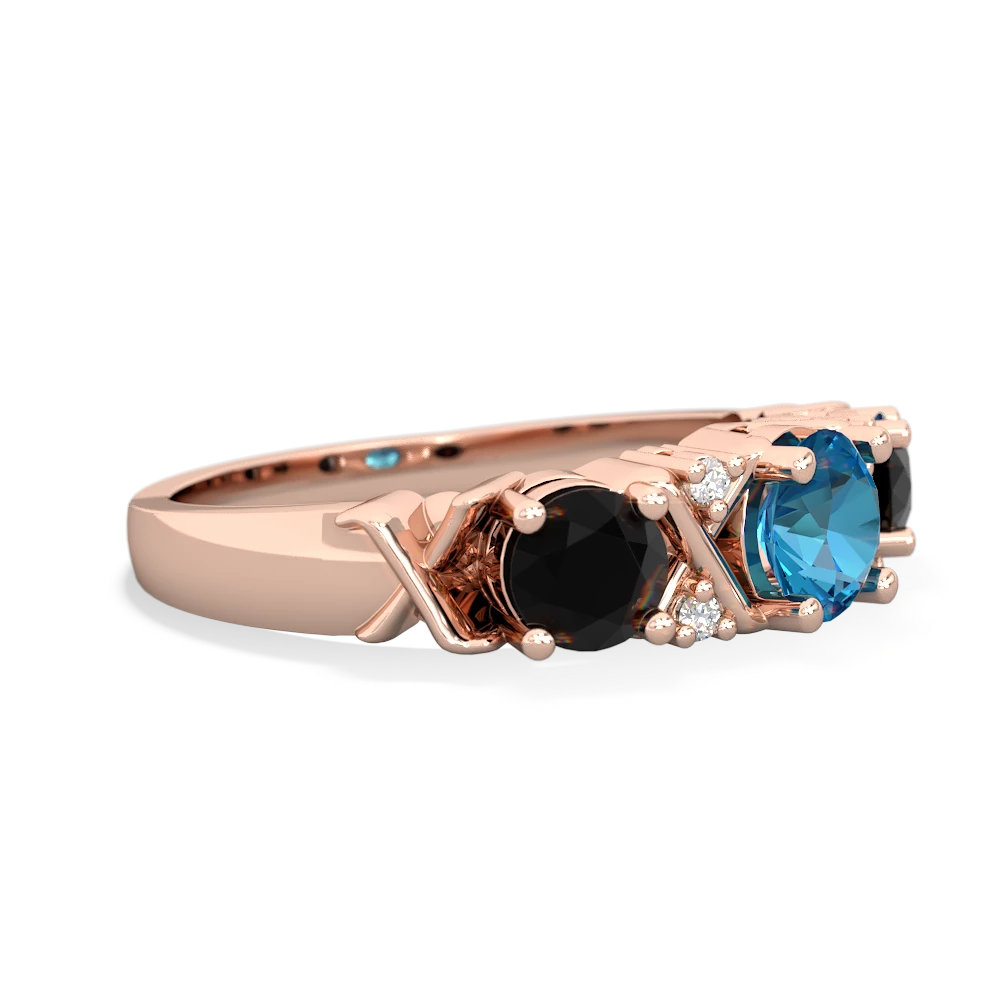 London Topaz Hugs And Kisses 14K Rose Gold ring R5016