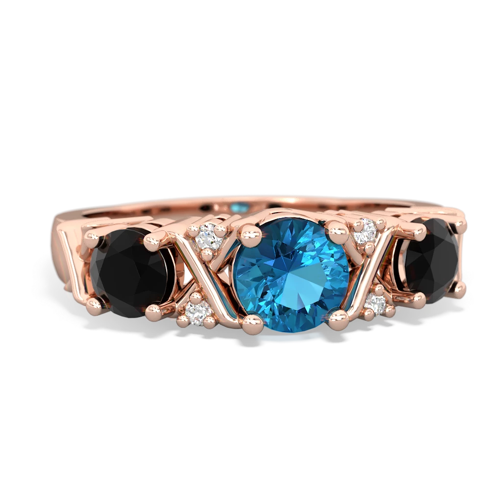 London Topaz Hugs And Kisses 14K Rose Gold ring R5016