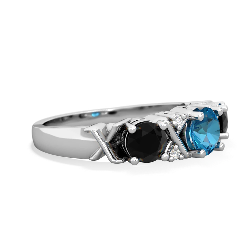 London Topaz Hugs And Kisses 14K White Gold ring R5016