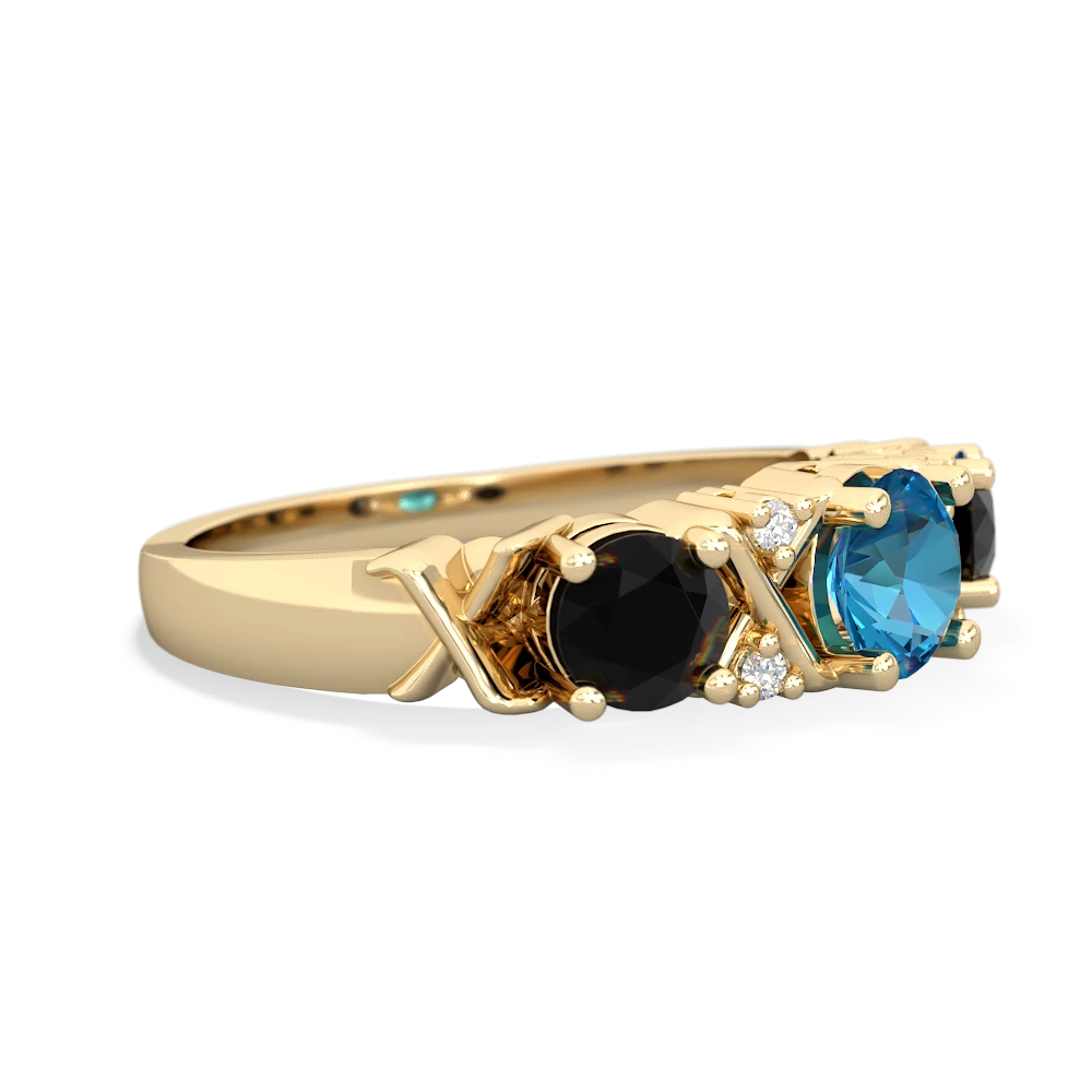 London Topaz Hugs And Kisses 14K Yellow Gold ring R5016