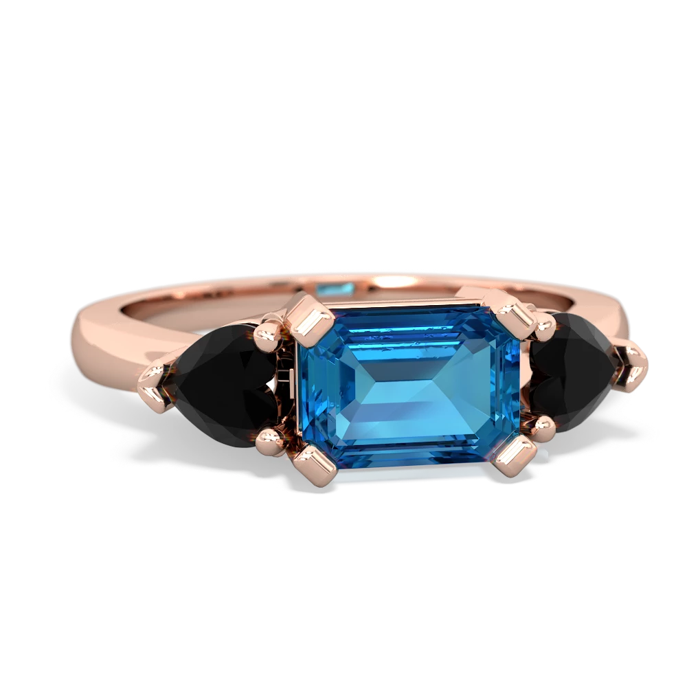 London Topaz Three Stone 14K Rose Gold ring R5235