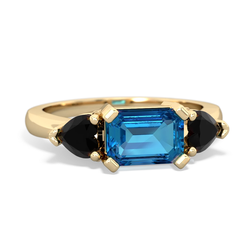 London Topaz Three Stone 14K Yellow Gold ring R5235