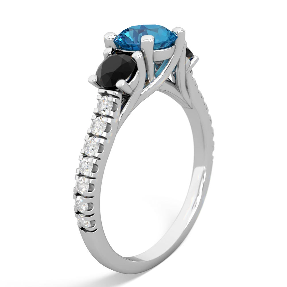 London Topaz Pave Trellis 14K White Gold ring R5500