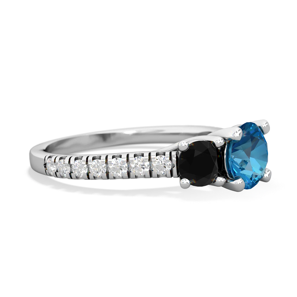 London Topaz Pave Trellis 14K White Gold ring R5500