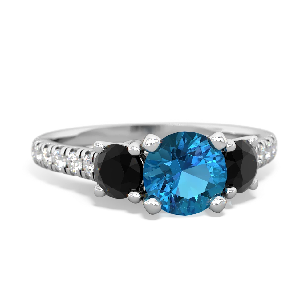 London Topaz Pave Trellis 14K White Gold ring R5500